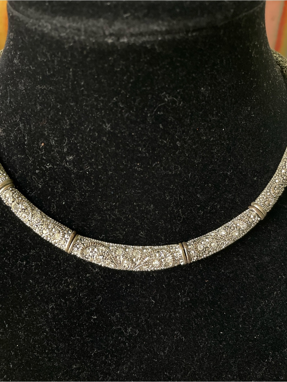 Vintage Collar Necklace Silver Tone - Picture 2 of 5